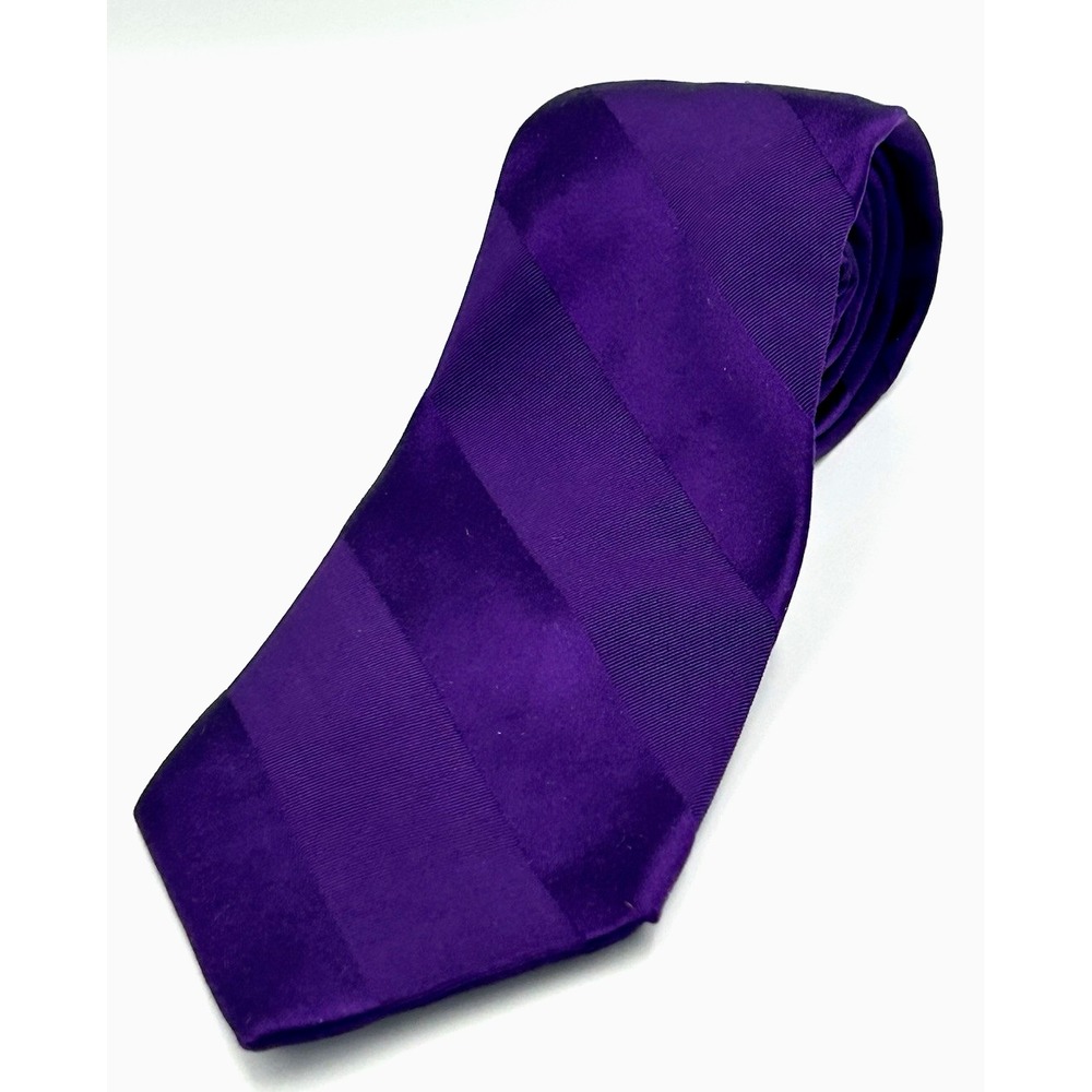 Express Men's Neck Tie Purple on Purple Textured Stripe 3.5 Width 60 Length